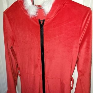 Artist Design and Locally Crafted Mrs. Clause Onesie with Black Belt